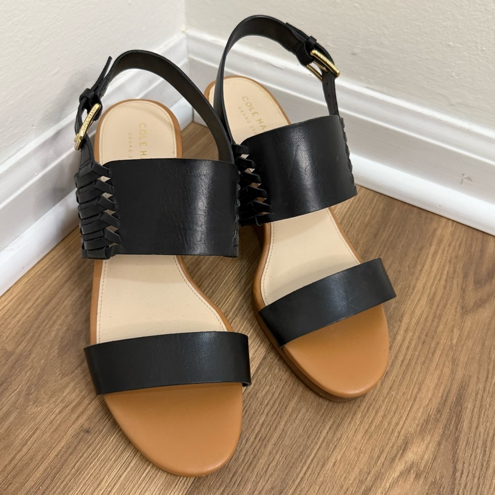 Cole Haan Black and Tan Women's Sandals